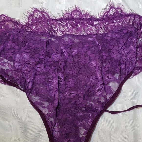 ZEXXXY Puple Eyelash Lace Teddy Lingerie NWT bag M - Picture 4 of 8
